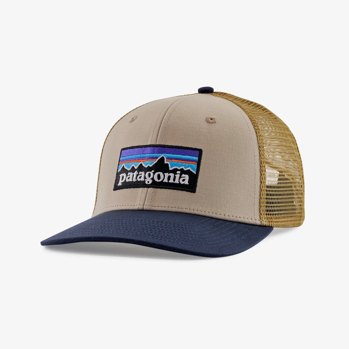 Patagonia "P-6 Logo Trucker Hat" - Tan / Navy