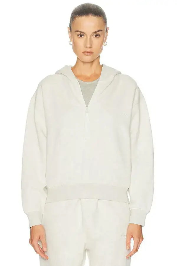 Fear of God Essentials "Signature Classic Half Zip Fleece Hoodie" Womens - Oatmeal Heather