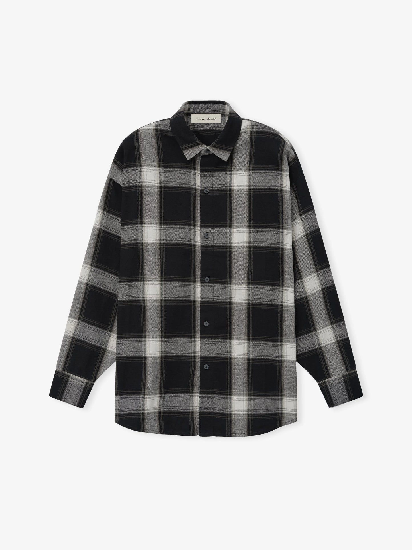 Fear of God Essentials "Button Up Shirt" Womens- Iron Grey Plaid