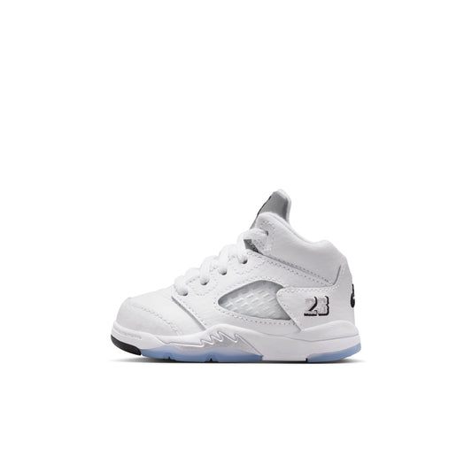 Air Jordan "5 Retro OG" Toddler - White / Black / Metallic Silver
