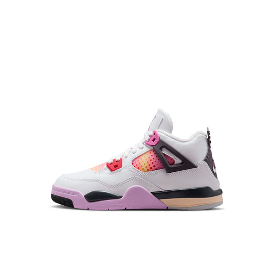 Air Jordan "4 Retro " Preschool - Off White / Fire Pink / Anthracite