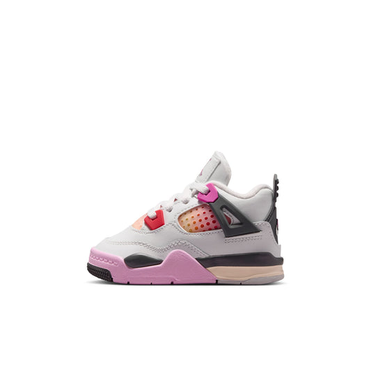 Air Jordan "4 Retro" Toddler - Off White / Fire Pink / Anthracite