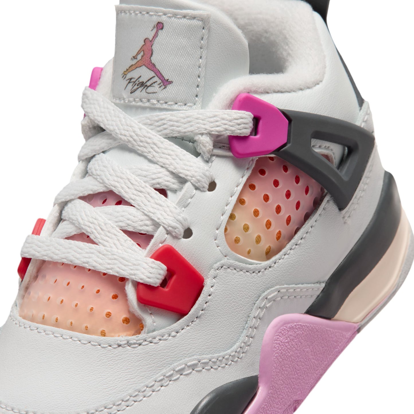 Air Jordan "4 Retro" Toddler - Off White / Fire Pink / Anthracite