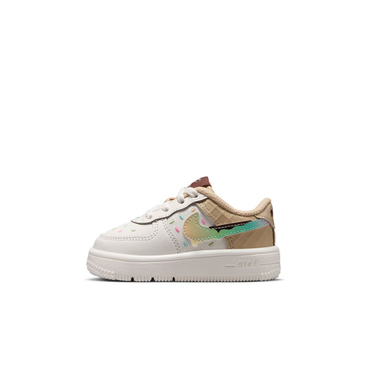 Nike "Force 1 Low BT Lace" Toddler - Sail / Multi-Color / Sesame
