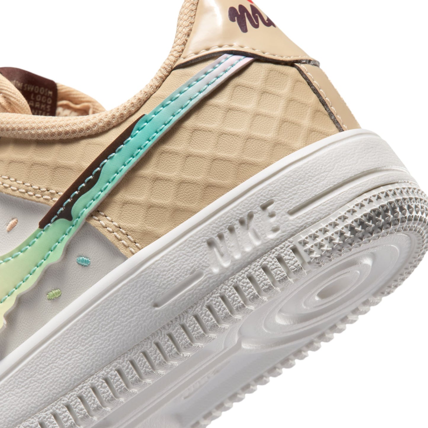 Nike "Force 1 Low BP Lace" Preschool - Sail / Multi-Color Sesame