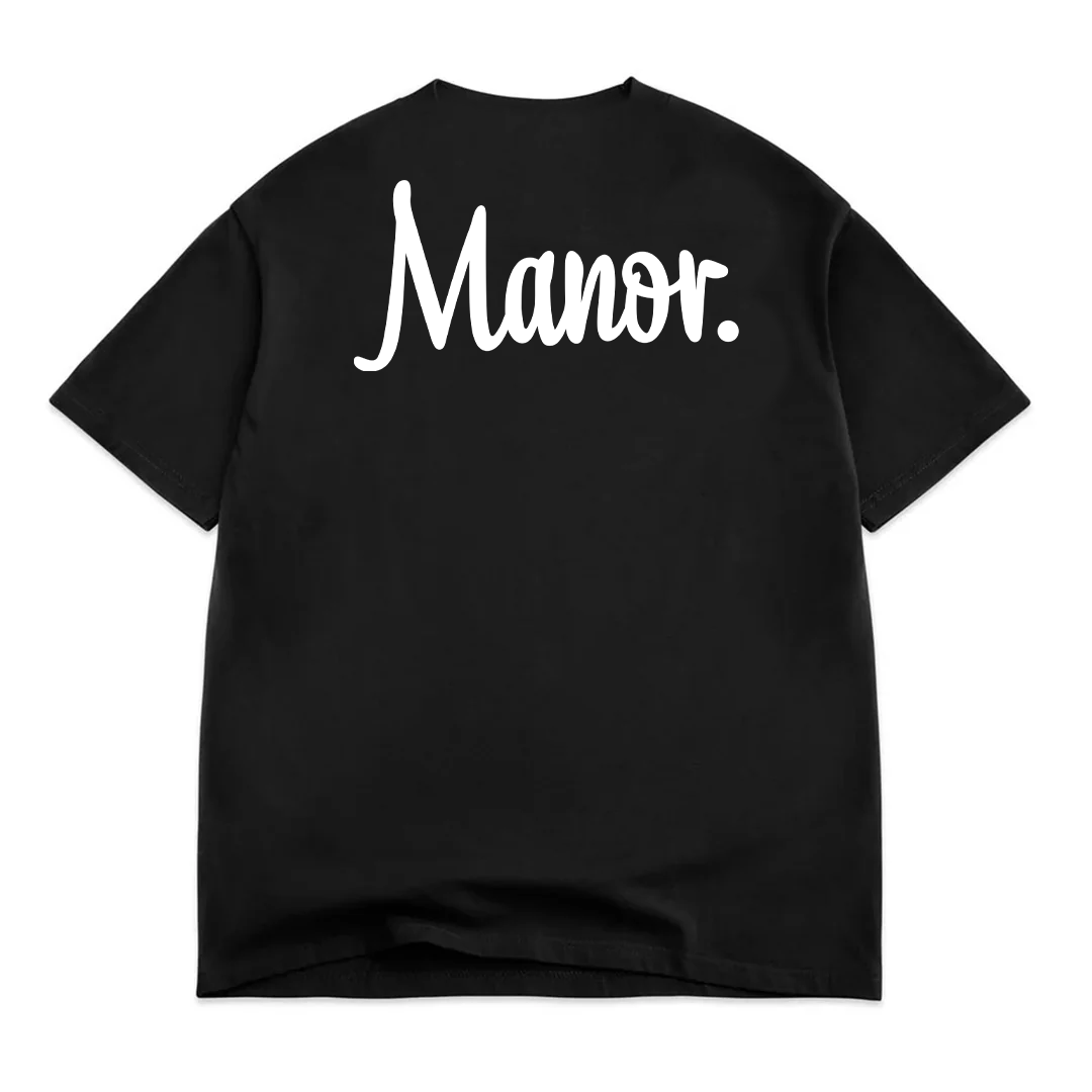 Manor "Manor Classic Embroidered Tee" Kids - Black / White
