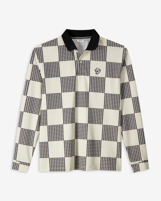 Devereux Golf "Back9 Checker Polo" Mens - Black / White