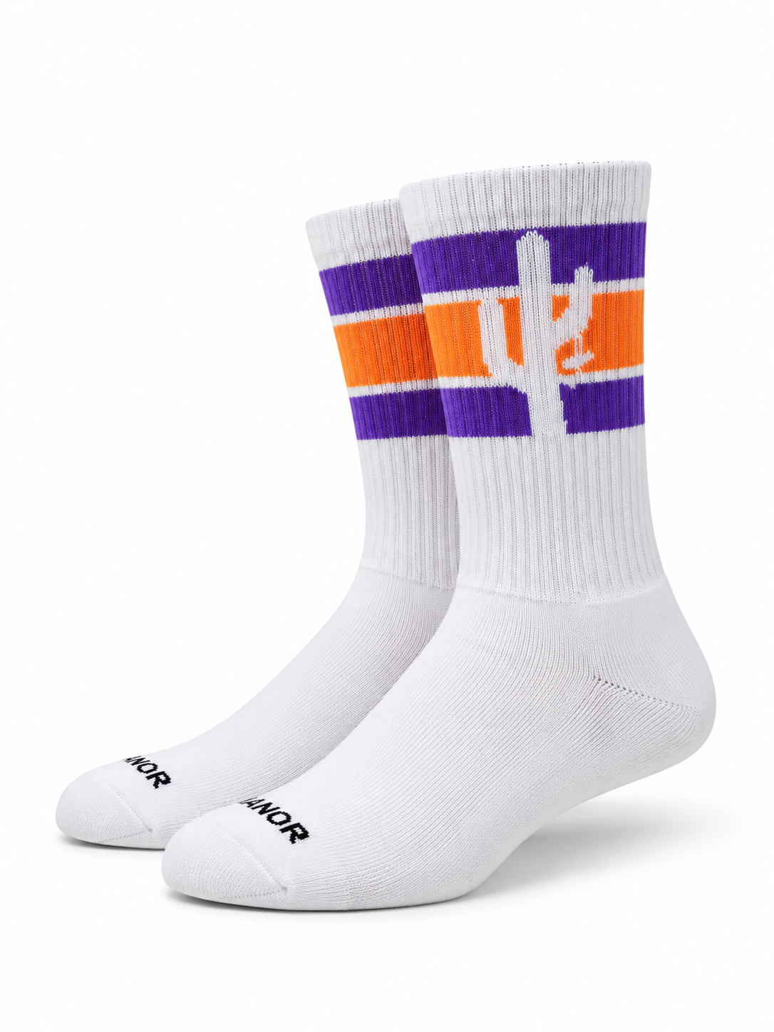 Manor "Striped Hang Time Sock" - White / Purple / Orange