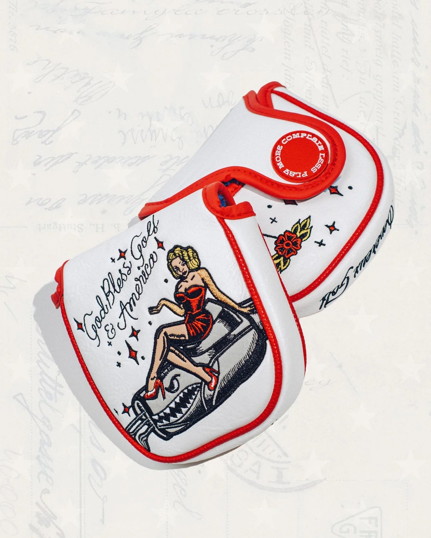 Devereux "God Bless America" Mallet Putter Cover - White