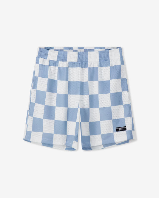 Devereux Golf "Printed Golf Mesh Short" Mens - White / Marine Layer