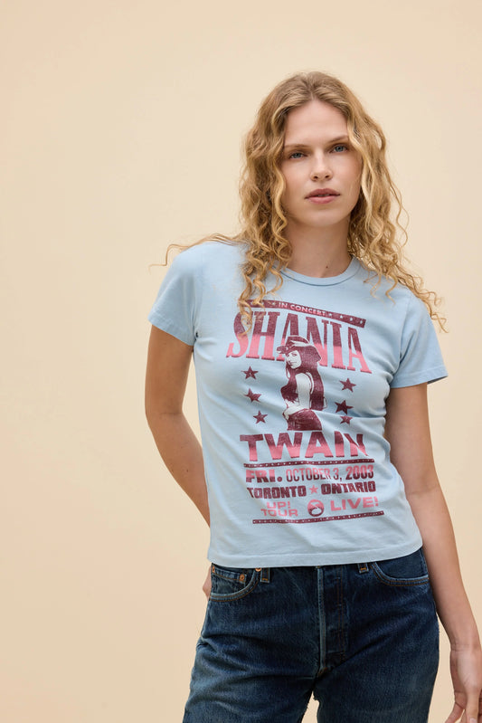 Daydreamer "Shania Twain Poster Headline Tee" Womens - Powder Blue
