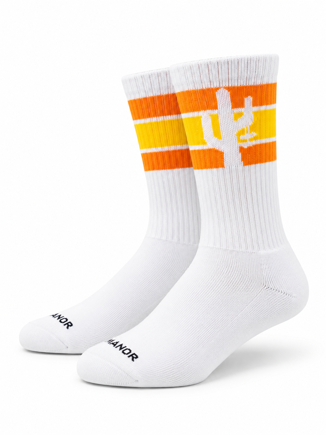 Manor "Striped Hang Time Sock" - White / Yellow / Orange