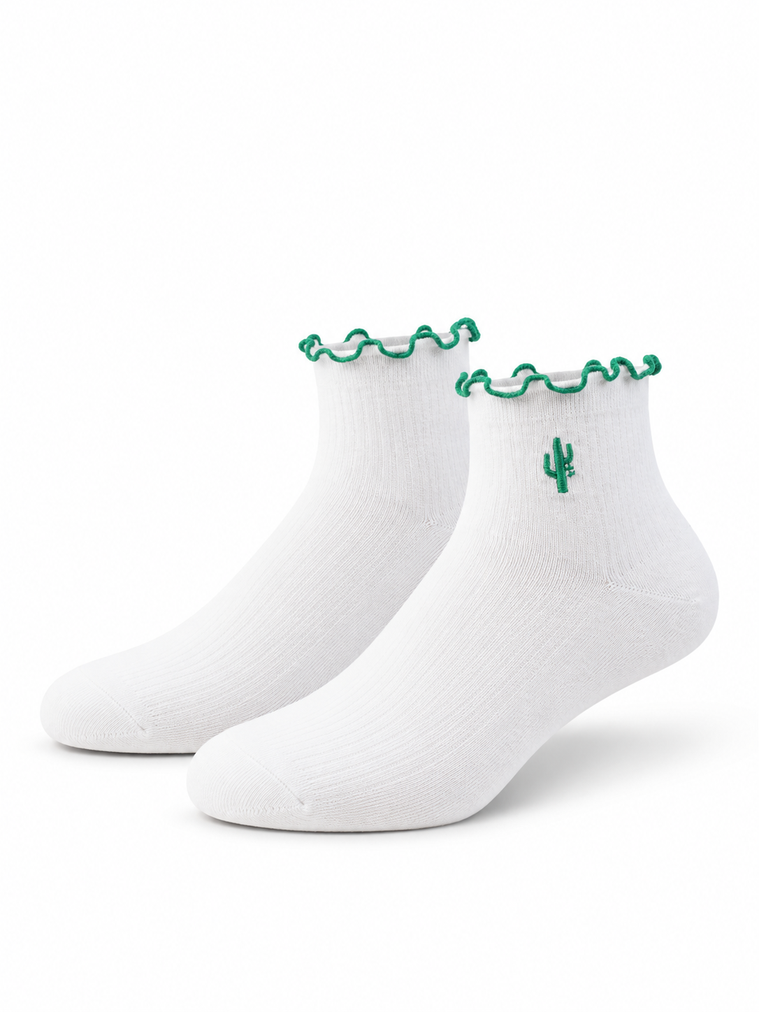 Manor "Scallop Sock" - White / Green
