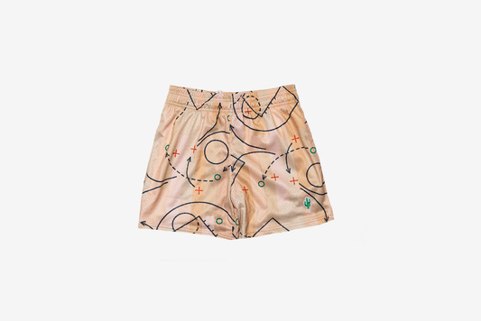 Manor "Pick n Roll Mesh Short" Kids - Tan / Playbook Graphic