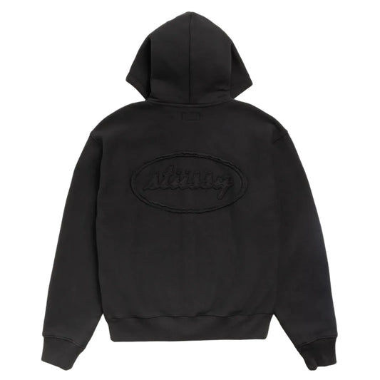Stussy "Cursive Applique Zip Hood" Mens - Black