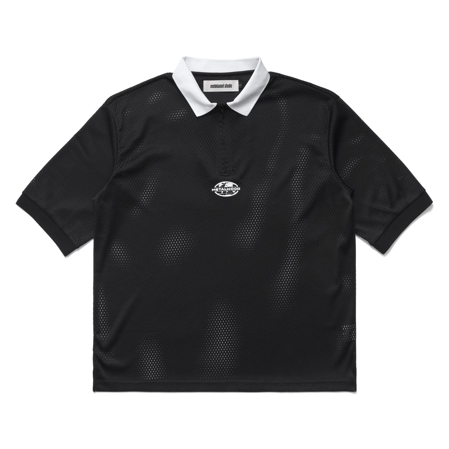 Metalwood Studio "Quarter Zip Jersey Polo" Mens - Black