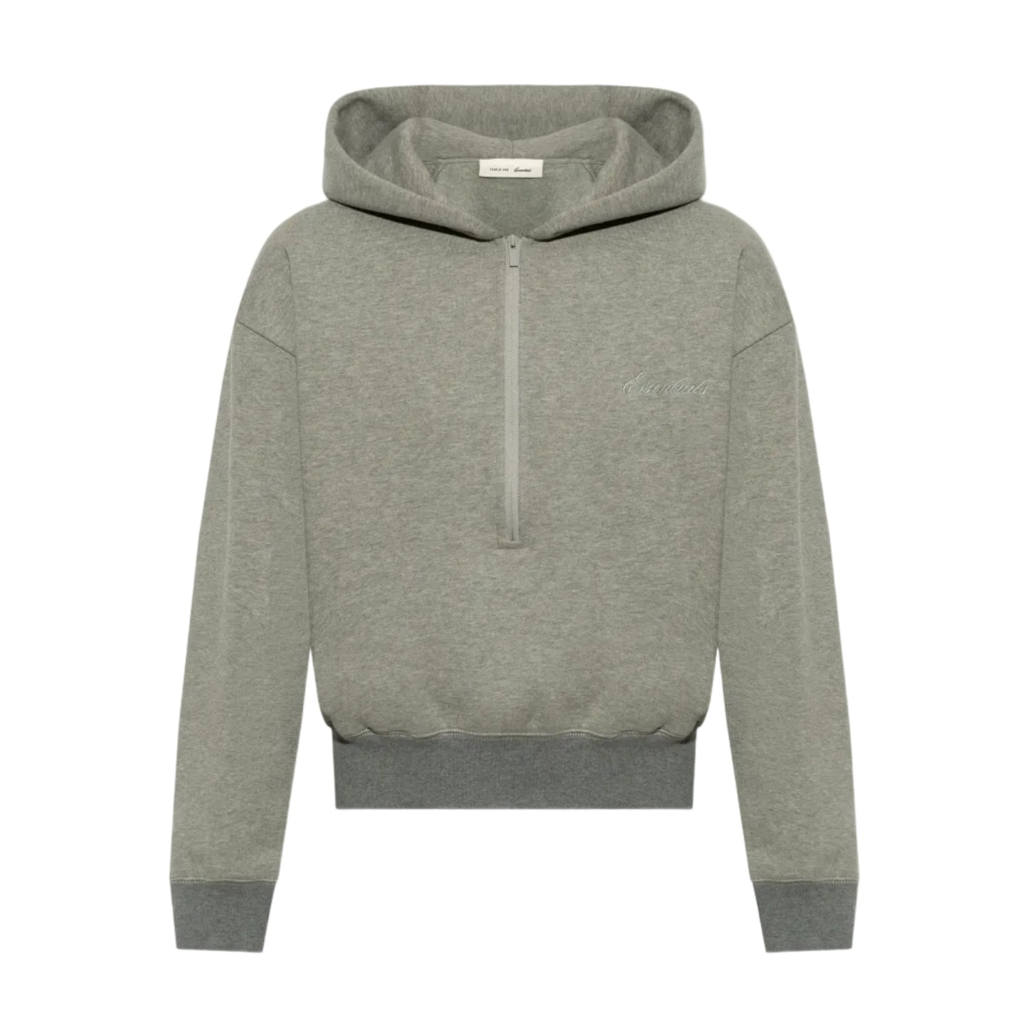 Fear of God Essentials "Signature Classic Half Zip Hoodie" Womens - Concrete Heather / Dark Concrete Heather