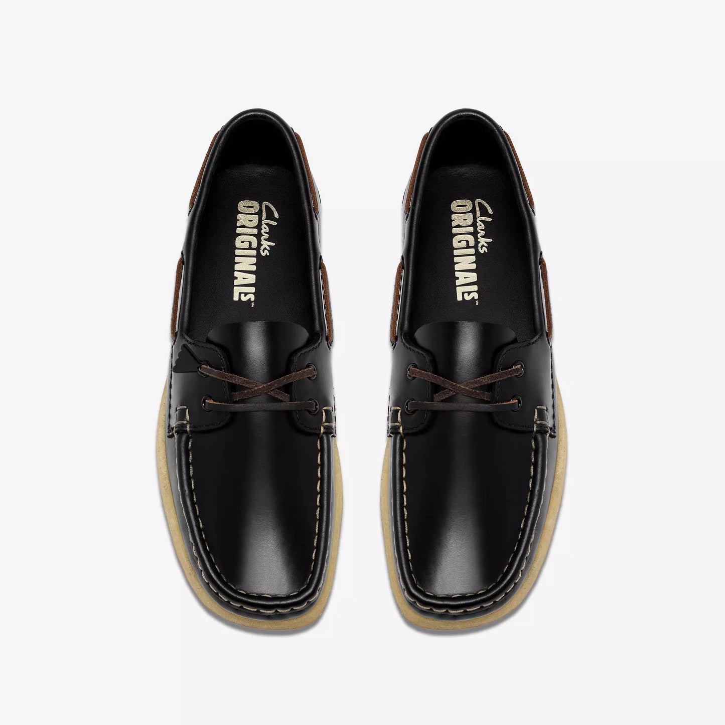 Clarks "Godney Boat" Womens - Black Leather