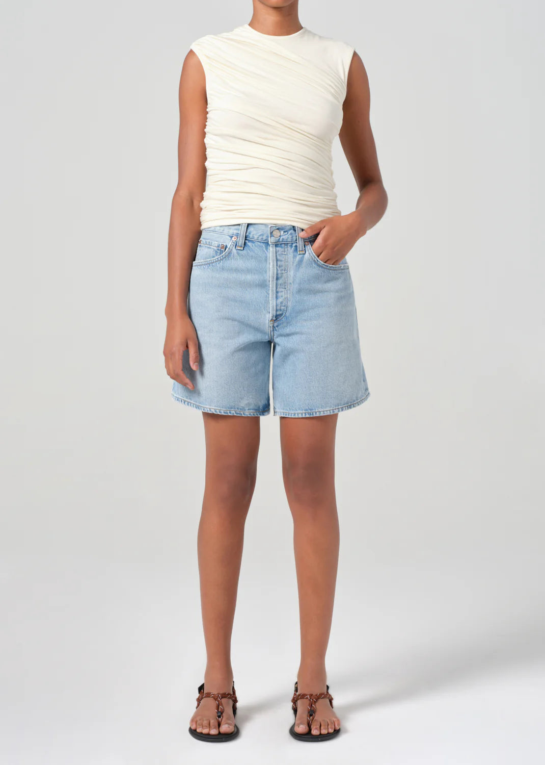 AGOLDE "Dame Short High Rise Baggy" Womens - Coax