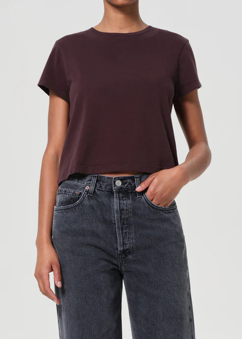 AGOLDE "Adine Shrunken Tee" Womens - Root