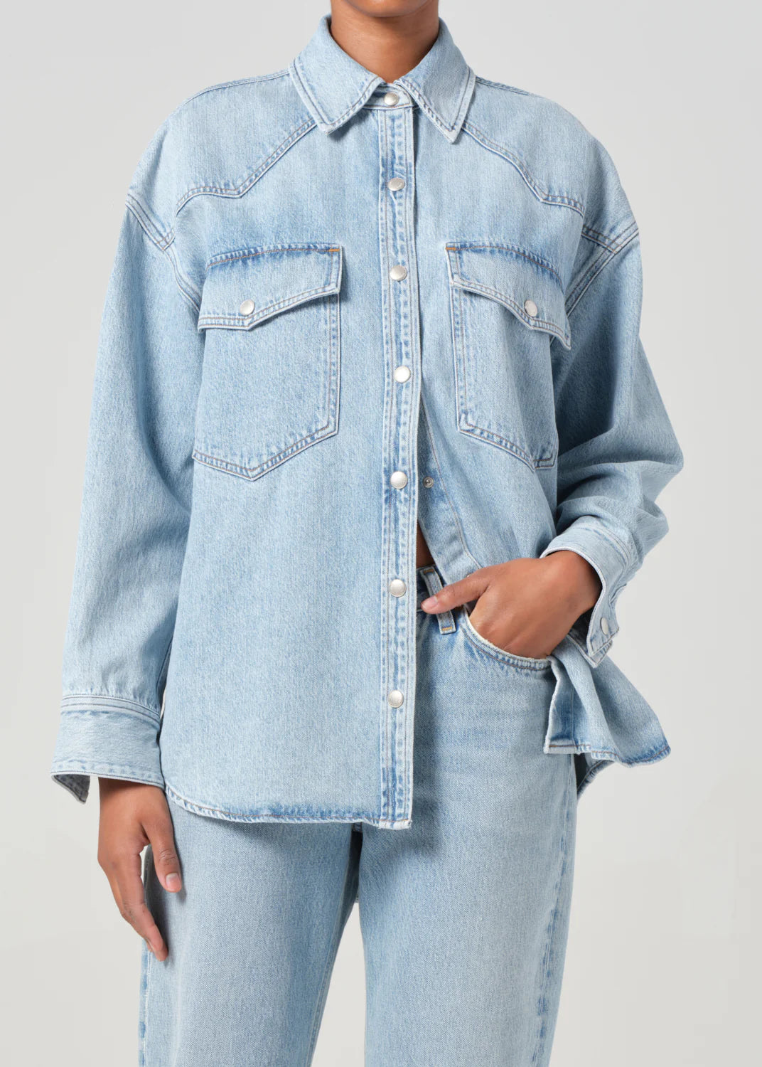 AGOLDE "Lotta Western Shirt" Womens - Drift