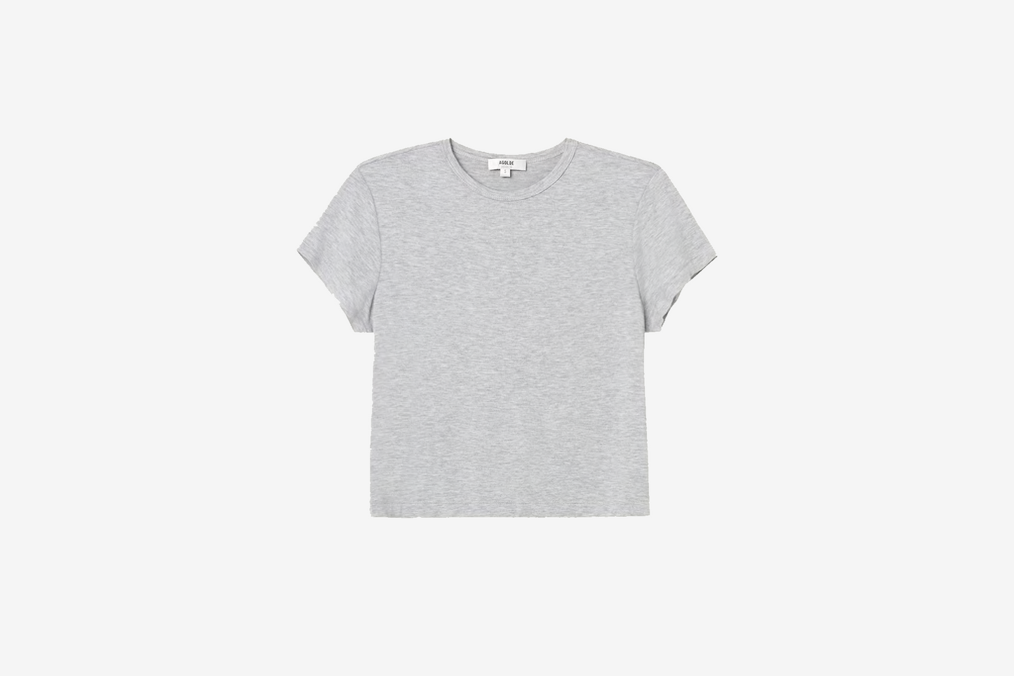 AGOLDE "Adine Shrunken Tee" Womens - Grey Heather