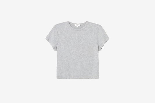 AGOLDE "Adine Shrunken Tee" Womens - Grey Heather