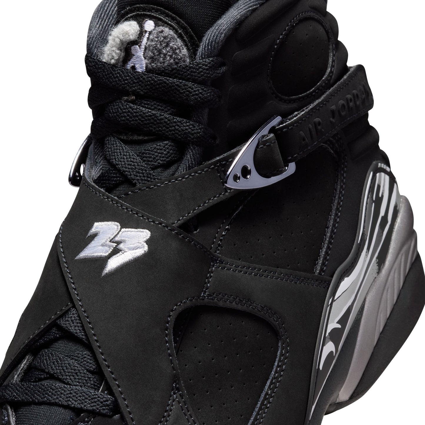 Air Jordan "8 Retro" Mens - Black / White / Lt Graphite