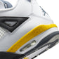 Air Jordan "4 Retro" Grade School - White / Tour Yellow / Dark Blue Grey