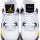 Air Jordan "4 Retro" Grade School - White / Tour Yellow / Dark Blue Grey