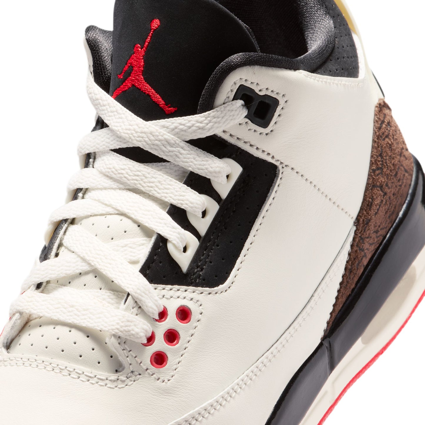 Air Jordan "3 Retro" Grade School - Sail / Black / University Red