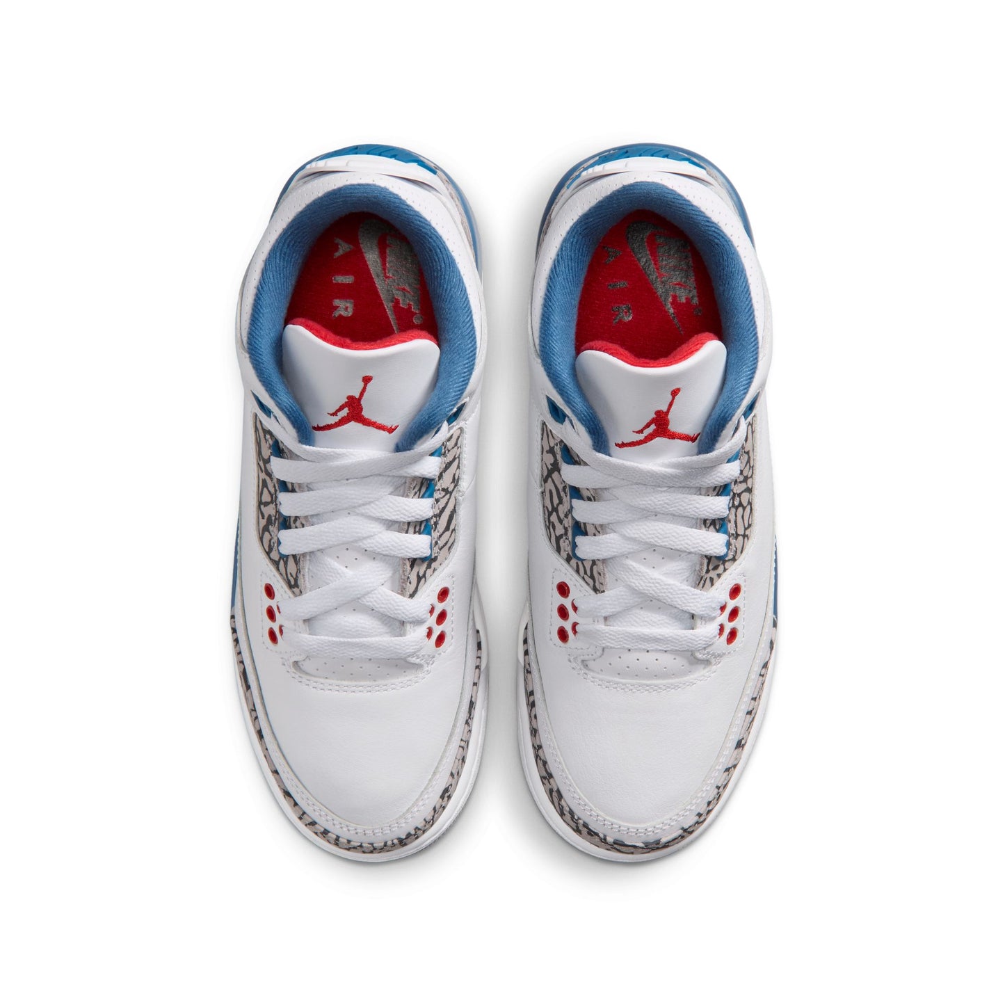Air Jordan "3 Retro" Grade School - White / Fire Red / True Blue