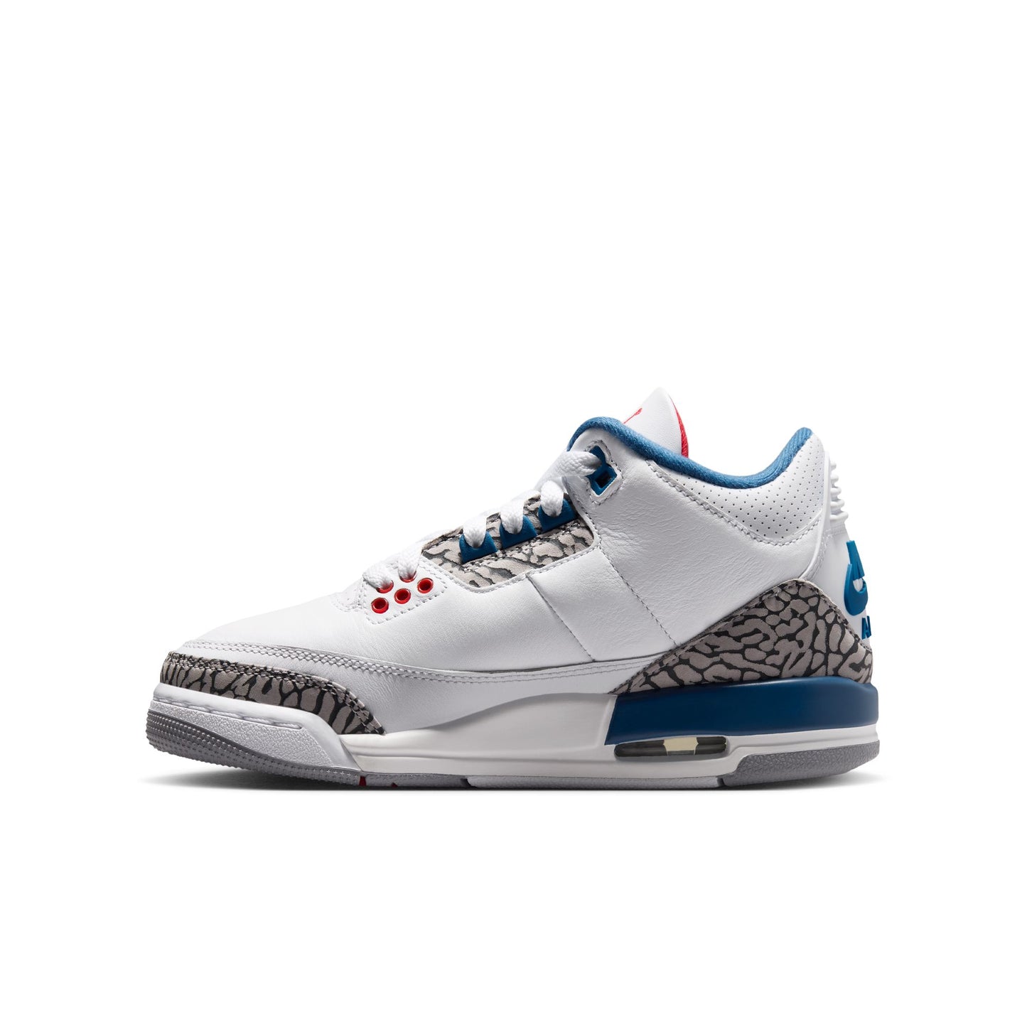 Air Jordan "3 Retro" Grade School - White / Fire Red / True Blue