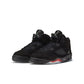 Air Jordan "5 Retro OG" Grade School - Black / Black / Picante Red