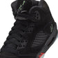 Air Jordan "5 Retro OG" Grade School - Black / Black / Picante Red