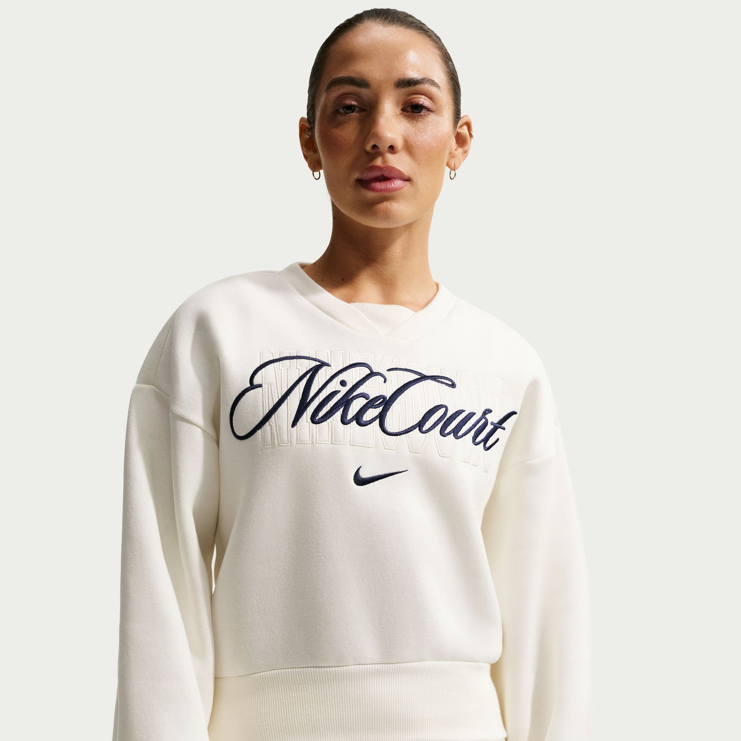 Nike Court "Crew-Neck Tennis Top" Womens - White / Navy