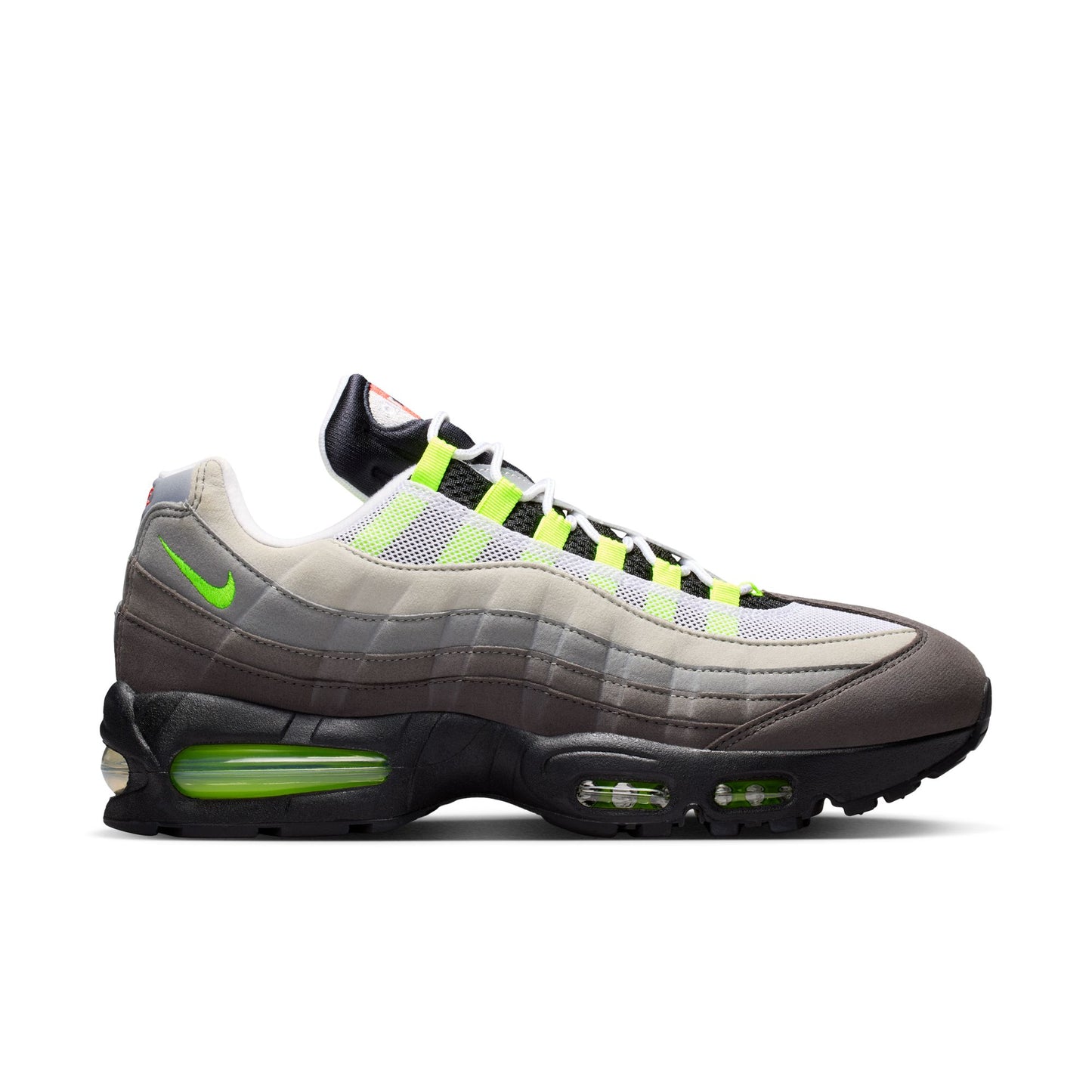 Nike "Air Max 95 Big Bubble PRM" Mens - Black / Volt - White