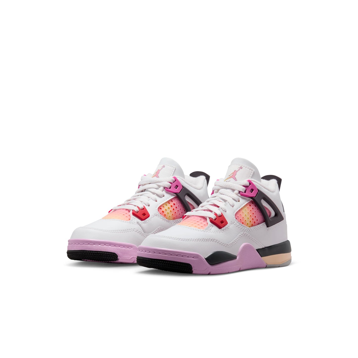 Air Jordan "4 Retro " Preschool - Off White / Fire Pink / Anthracite