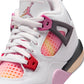 Air Jordan "4 Retro " Preschool - Off White / Fire Pink / Anthracite