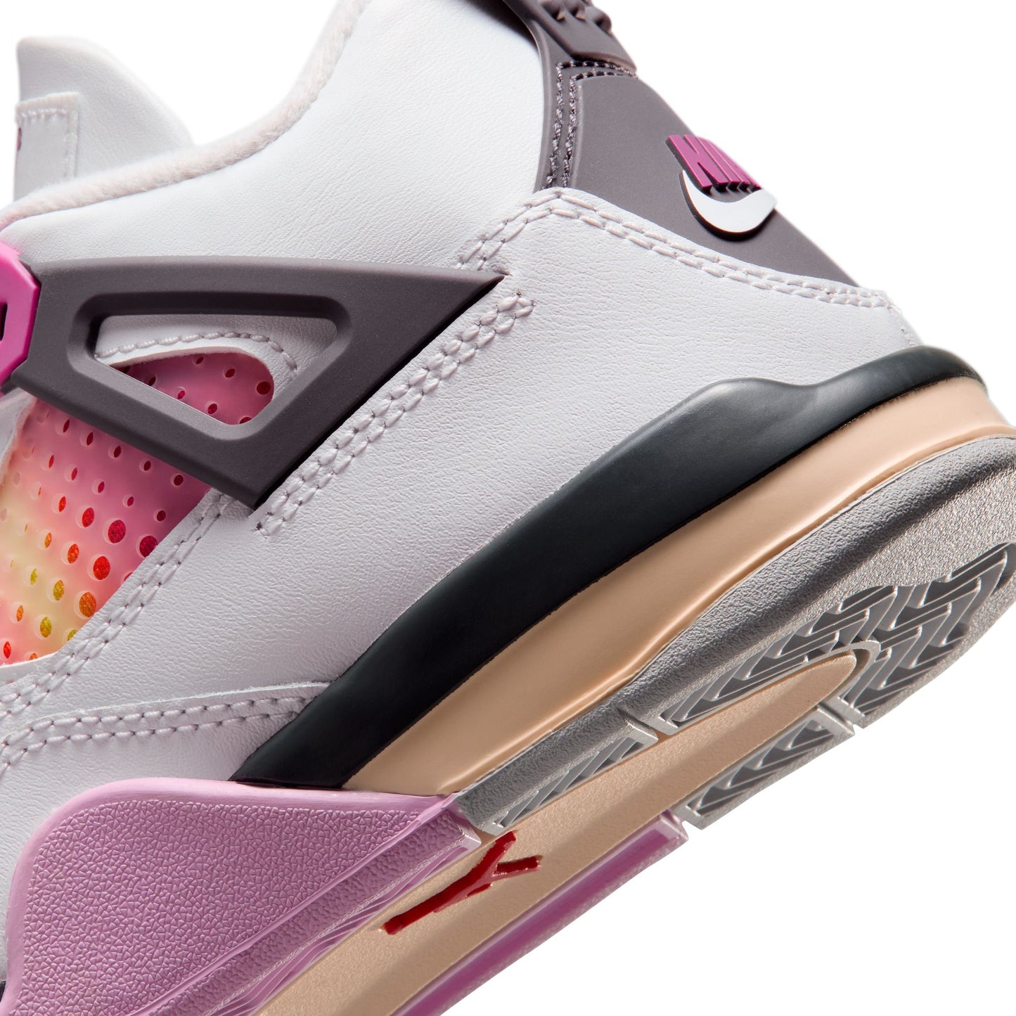 Air Jordan "4 Retro " Preschool - Off White / Fire Pink / Anthracite