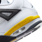Air Jordan "4 Retro" Mens - White / Tour Yellow / Dark Blue /Grey Black
