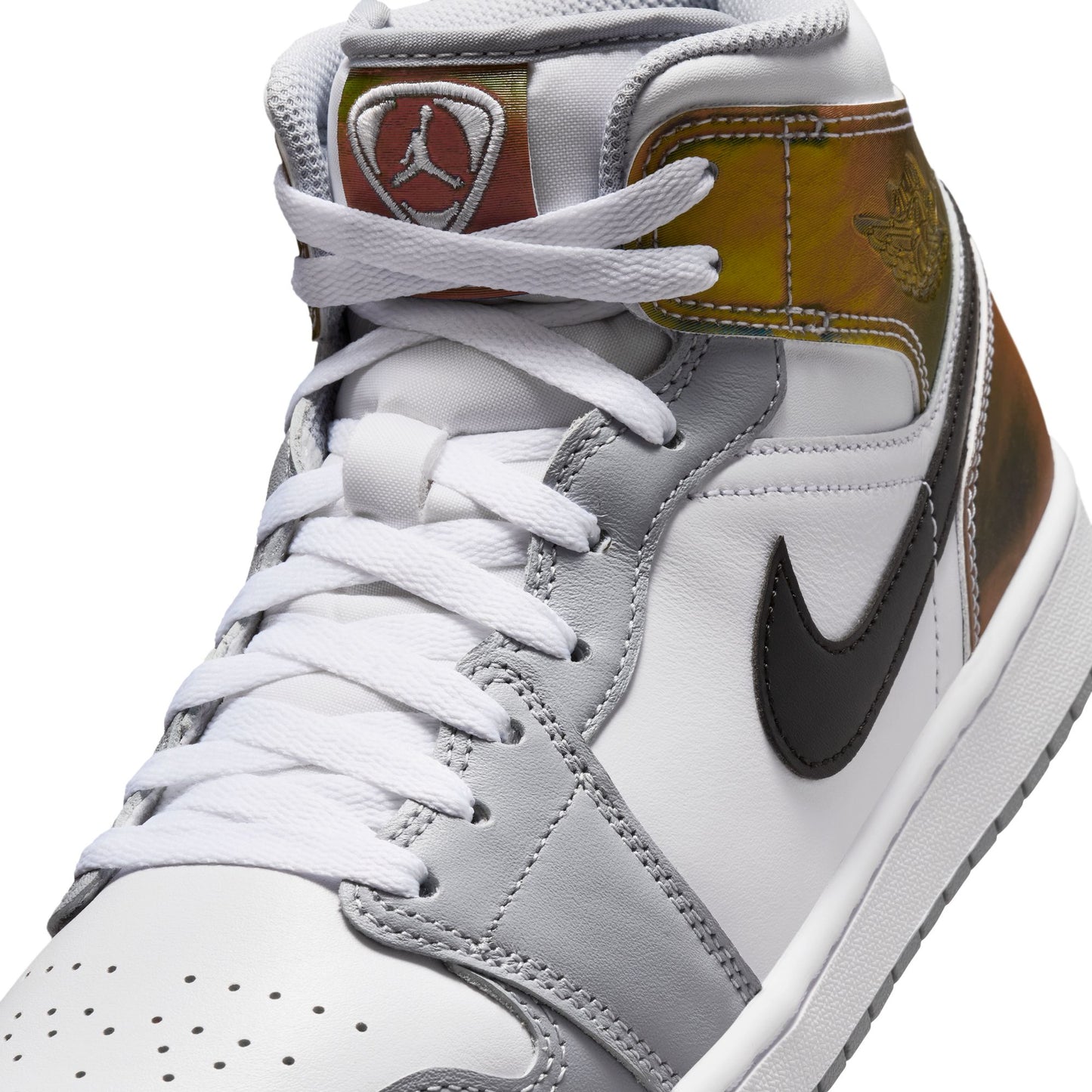 Air Jordan "1 Mid SE" Mens - White / Black / Multi-Color