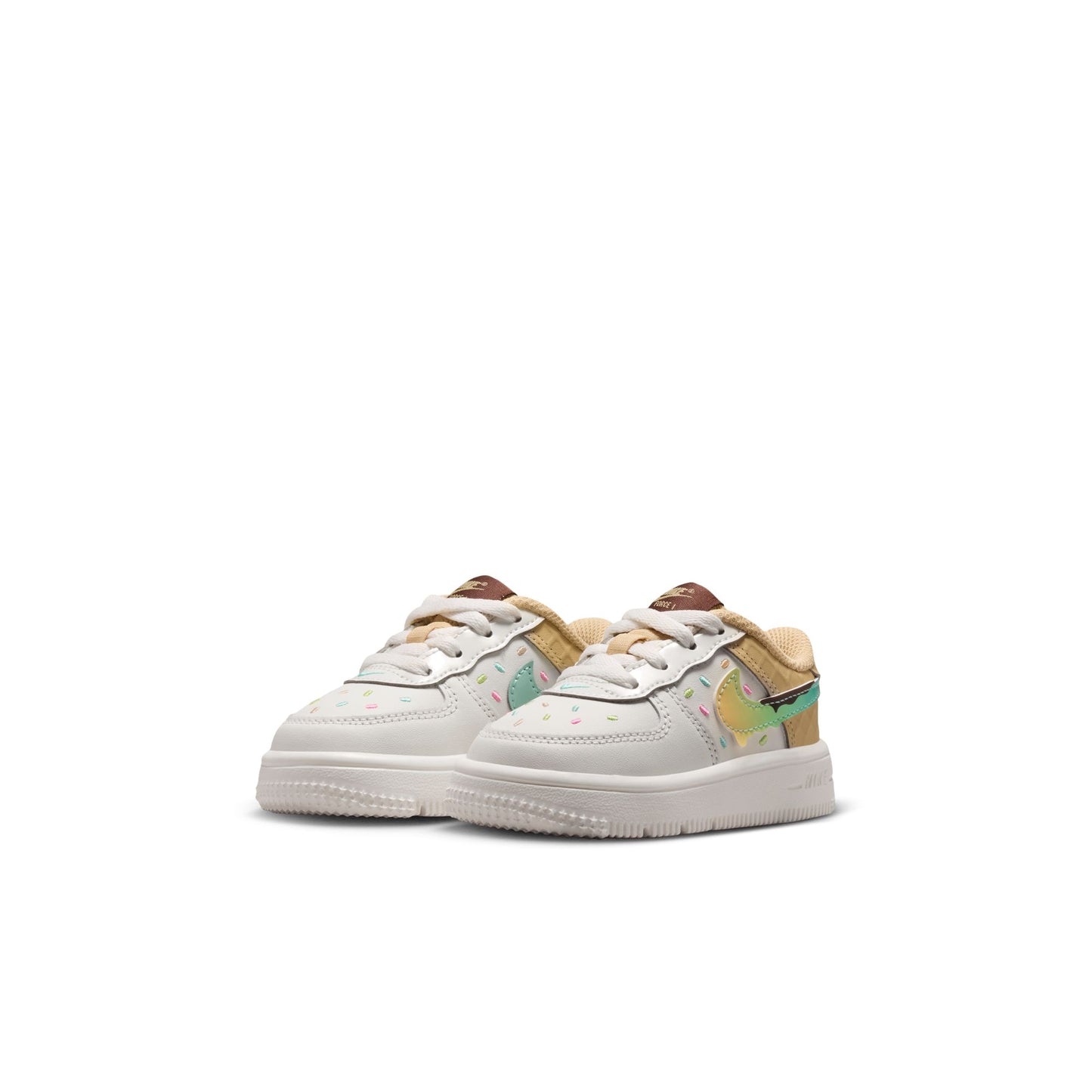 Nike "Force 1 Low BT Lace" Toddler - Sail / Multi-Color / Sesame
