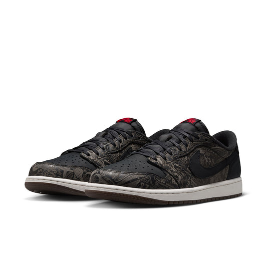 Air Jordan "1 Retro Low OG Laser" Mens - Black / Varsity Red-Summit White