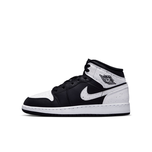 Air Jordan "1 Mid BG" Grade School - Black / White