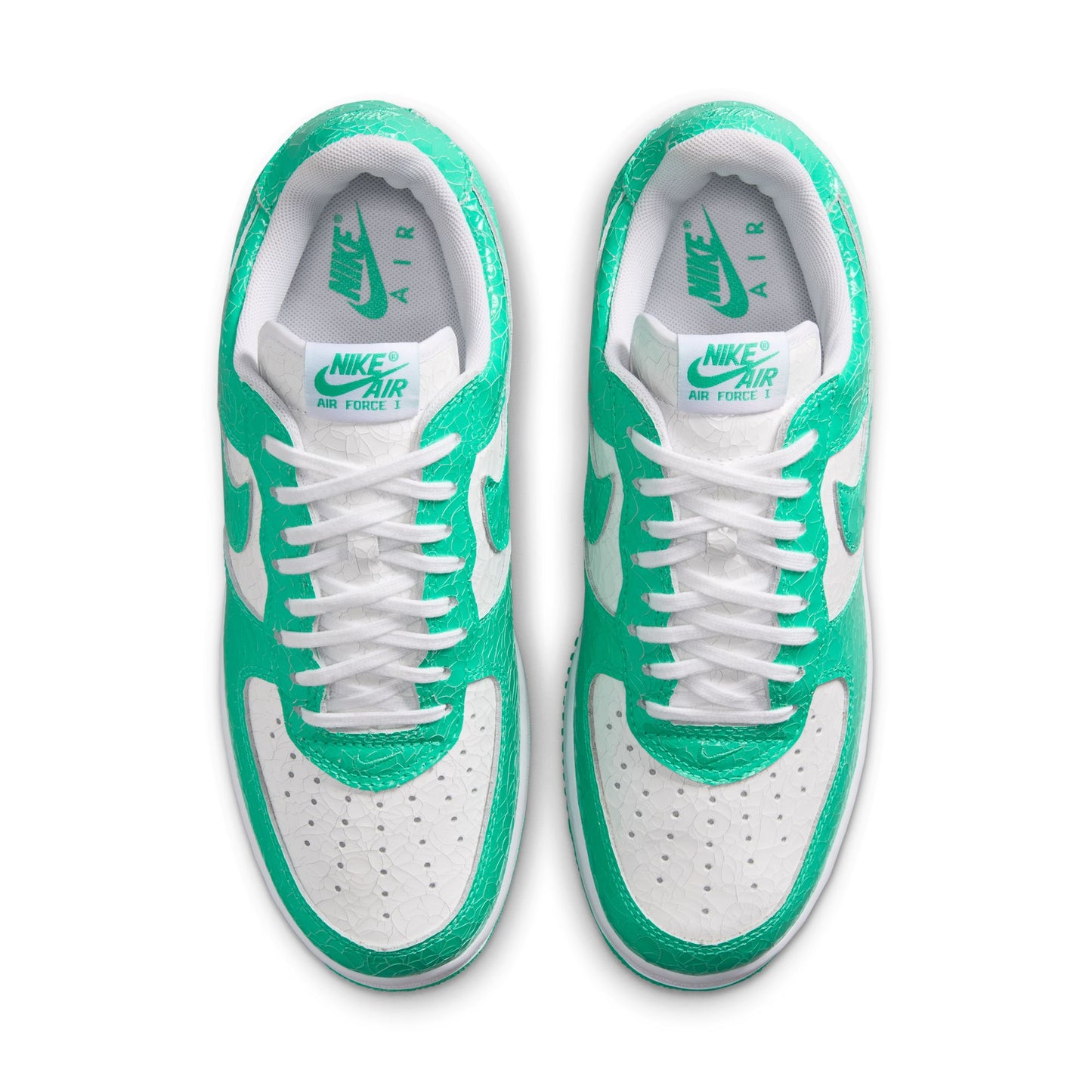 Nike "Air Force 1 Cracked Leather" Mens - Menta / Menta / White
