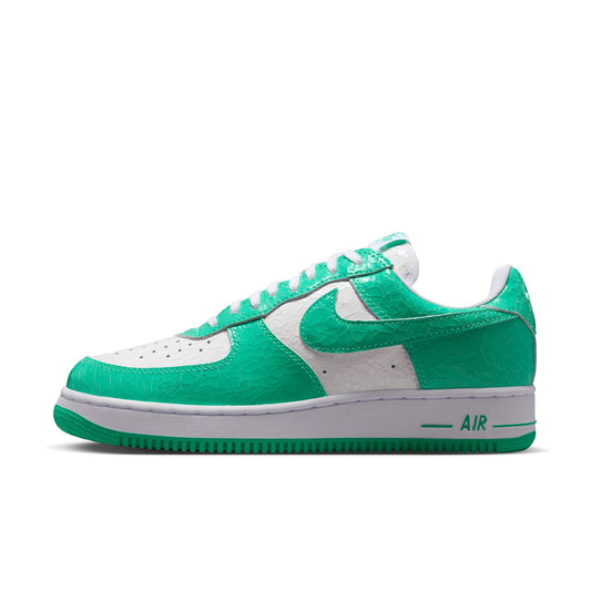 Nike "Air Force 1 Cracked Leather" Mens - Menta / Menta / White