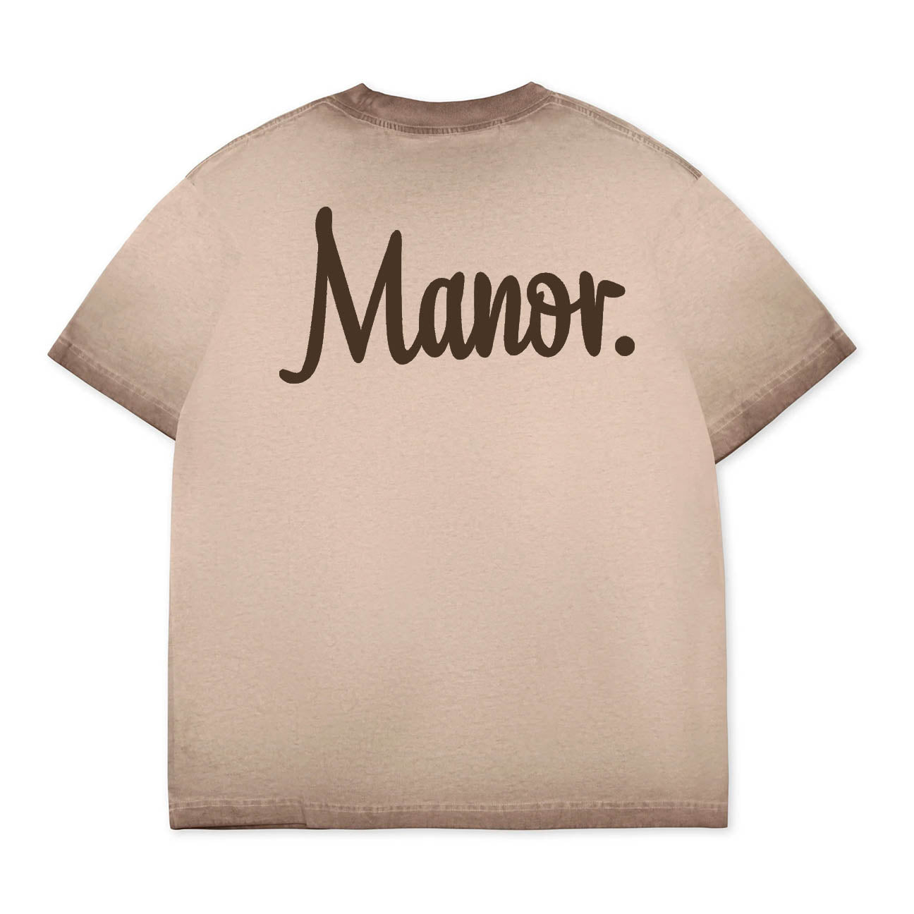 Manor "Classic Embroidered T-Shirt" Mens - Chocolate Oil Wash / Brownie