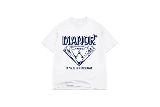 Manor "10 Years In Hangtime T-Shirt" Kids - White / Royal