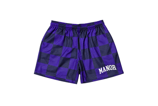 Manor "Canyon Check Short " Mens - Checkers Purple